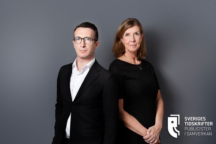 James Savage, ordförande i Sveriges Tidskrifter samt Kerstin Neld, vd Sveriges Tidskrifter