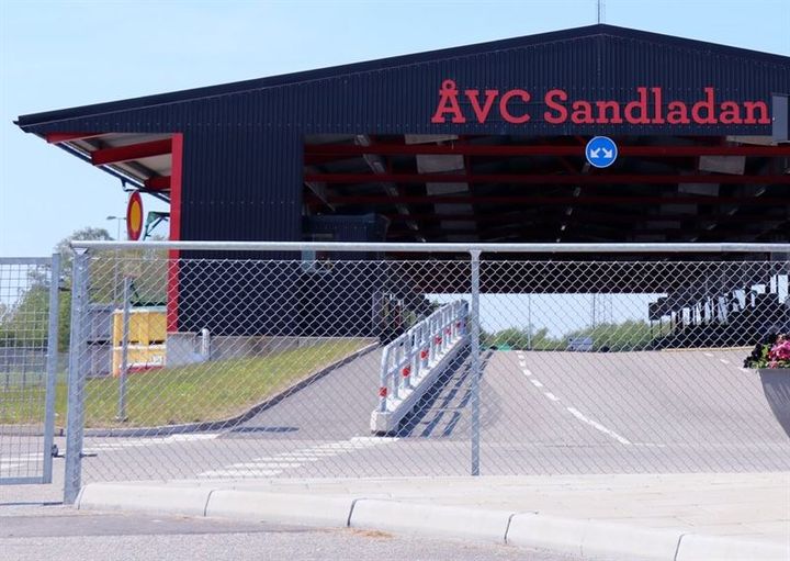 Rampen på återvinningscentralen Sandladan i Falkenberg