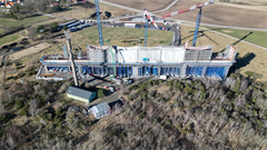 Byggnation av vattentornet Våga sett ovanifrån