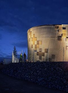 Ullared vattentorn i mörker 2022