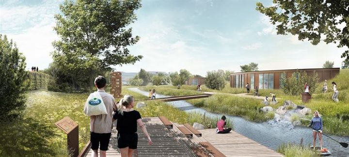 Visionsbilder över Getteröverket i Varberg, framtagna i samarbete med C.F. Møller Sverige AB.