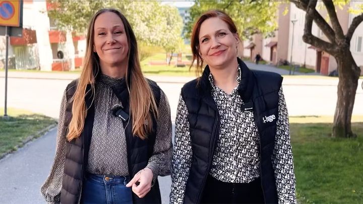 Huge områdesutvecklare, Jessica Nenzén och Eva-Lena Nilsson arbetar kontinuerligt och strategiskt för att öka tryggheten i Huges områden.