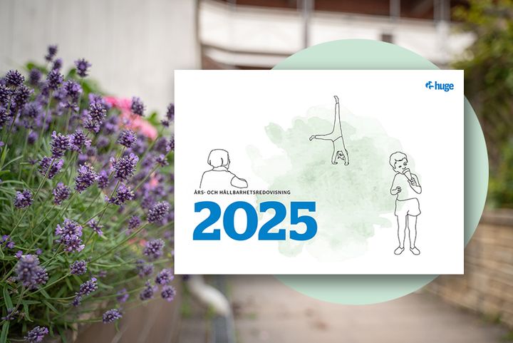 Framsidan på Huges års- och hållbarhetsredovisning för 2025