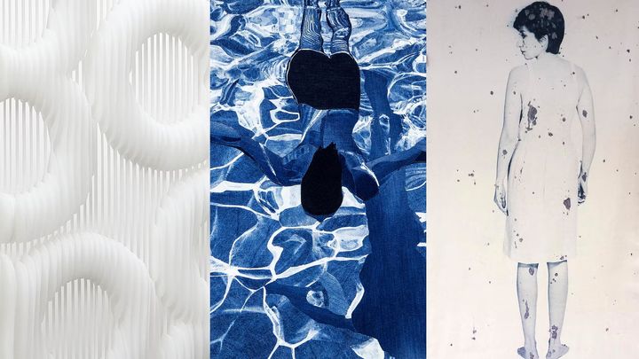 Verk i bild (från vänster): 8 av May Bente Aronsen, Swimming 1 av Ian Berry, Geographical Determinism av Marjan Kooroshina