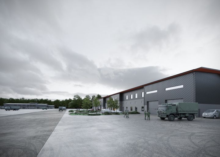 Visualisering av de planerade byggnaderna.