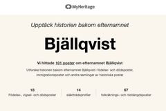 Information om efternamnet Bjällqvist från MyHeritage