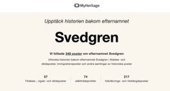 Information om efternamnet Svedgren från MyHeritage