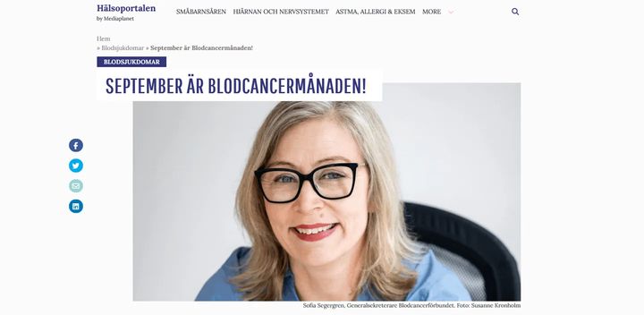 När allt fler överlever ökar kravet från patienten på en god livskvalitet före, under och efter vården vilket gör att en kvalitativ och jämlik cancerehabilitering också hamnar i fokus. Foto: Susanne Kronholm