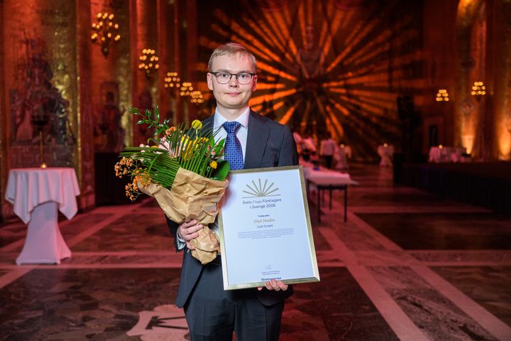 Olof Medin på tredje plats i Årets unga företagare 2026