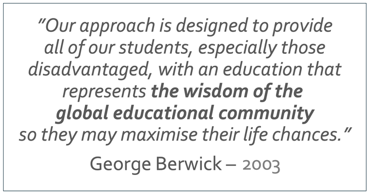 "... the wisdom of the global educational community" = på vetenskaplig grund och beprövad erfarenhet