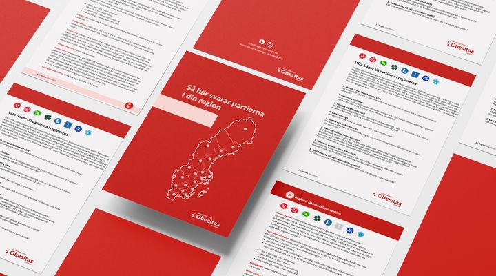 Mockup med uppslag från politikernas svar