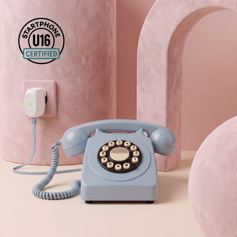 Blå barnluren telefon