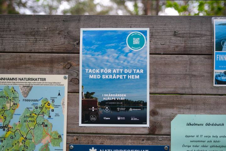 Budskap till alla skärgårdsbesökare i sommar: Tack för att du tar med skräpet hem.