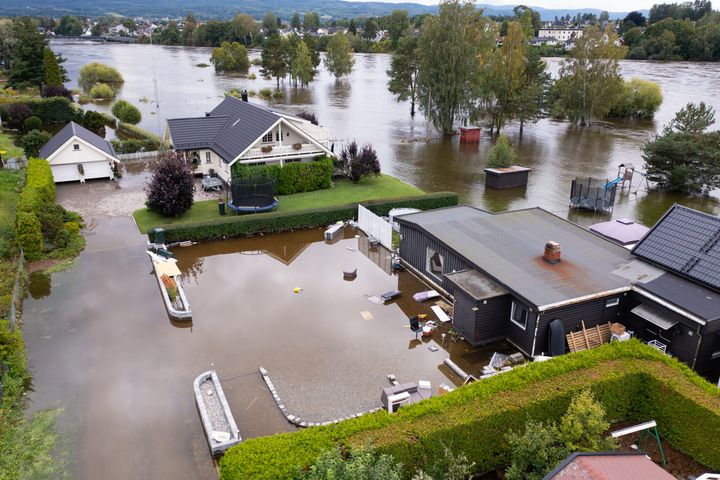 Extremvädret Hans 2023 drabbade stora områden i Sverige, Norge, Danmark och Finland. De materiella skadorna blev omfattande. Pressbild: If