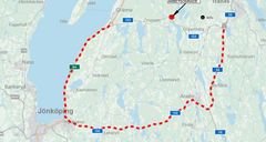 Omledningsväg under avstängningen
