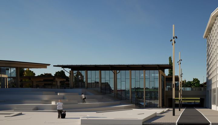 Vissionsbild av entrehallen vid Skellefteå C