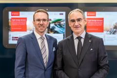 Andreas Carlson, infrastrukturminister, Roberto Maiorana, generaldirektör Trafikverket. Foto: Andreas Gärdnert.