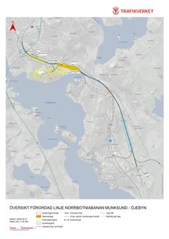 Översikt över dragningen genom centrala Piteå