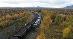 Transport på Malmbanan i höjd med Rautas