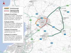 omledning E22 Lund norra