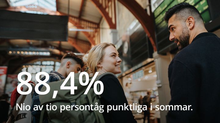 Nio av tio persontåg punktliga i sommar. Foto: Maskot Bildbyrå