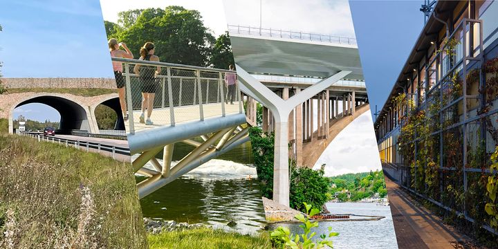 Ekodukt, gångbro, bilbro och station tävlar om Trafikverkets Arkitekturpris.