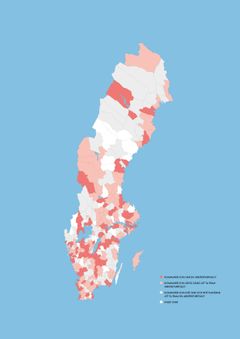 Kartan visar hur landets kommuner ligger till i att ta fram arkitekturpolicyer.