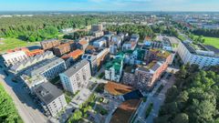 Översiktsbild på stadsdelen Rosendal i Uppsala.