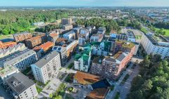 Drönarbild över Rosendal i Uppsala.