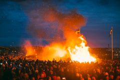 The Walpurgis bonfire at Skansen