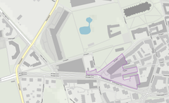Planområdets placering och avgränsning i innerstaden framgår av markeringen.