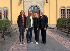 Från vänster Sofia Frithioff (V), Lars Vikinge (C), Cecilia Helber (LL) och Kristina Edlund (S).